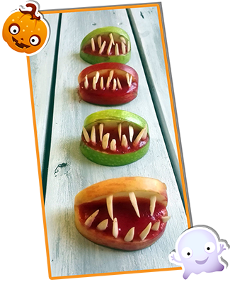 Owocowe szczęki na halloween